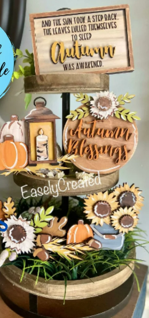 Fall Autumn Blessing Tray Sitters S0540