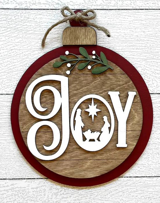 Joy Ornament Round S0372