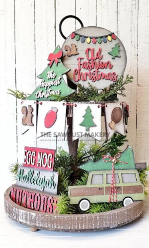 Old Fashioned Christmas tray sitters S0450