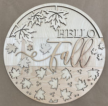 Load image into Gallery viewer, 10&quot;, 18&quot;, 24&quot; Hello Fall Leaves Round S0340
